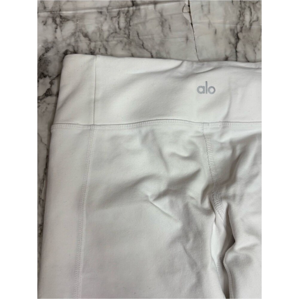 Alo moto leggings white high rise mesh panel size small yoga - Picture 9 of 10